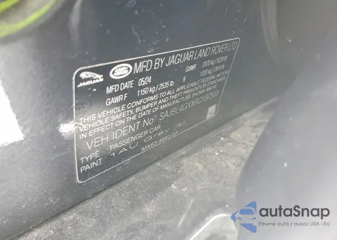 2024 Jaguar Xf R-Dynamic Se z USA, uszkodzony, nr VIN SAJBL4GXXRCY97559